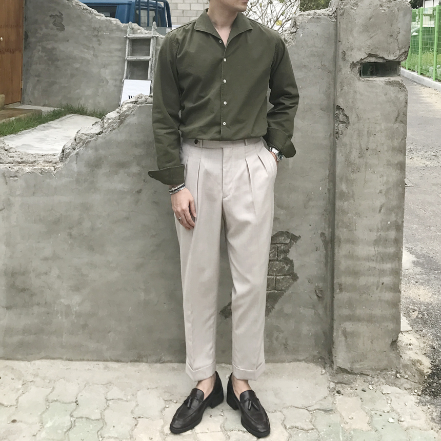 New Men's Pants lapel Gurka Slacks Pants Pants 