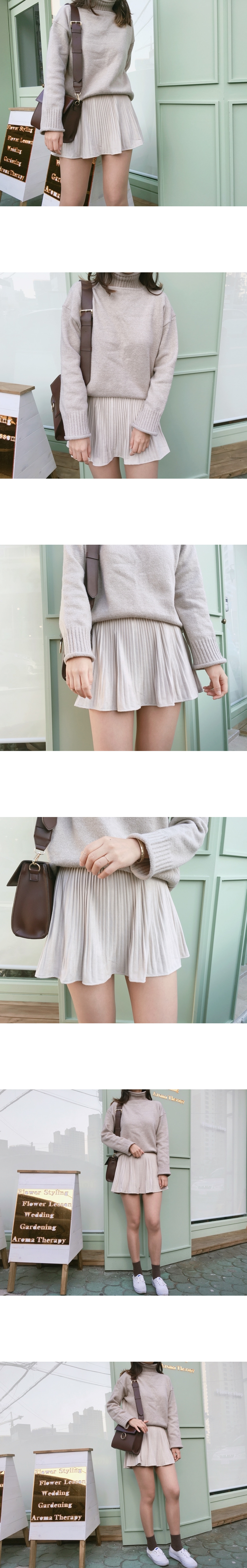 Bloom Pleat Pleated Mini Skirt Tax Suede Tweed Coo