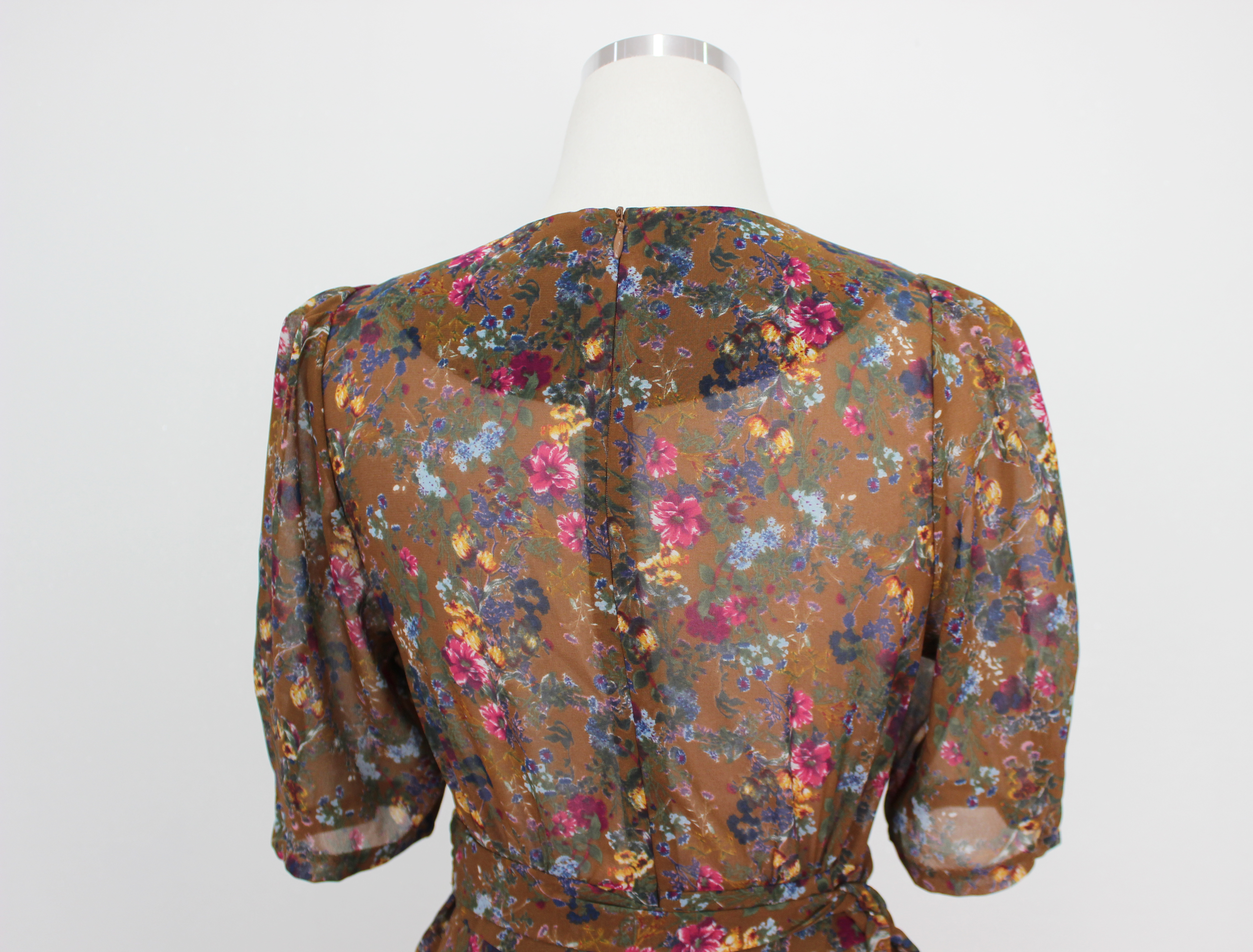 Guest Chiffon Flower Wrap Long Dress Red, Black, B