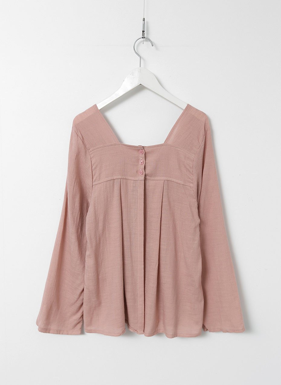 NEW FASHION LADY GIRL Blouse Square Neck Pleated B