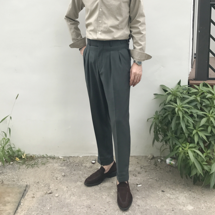 New Men's Pants lapel Gurka Slacks Pants Pants 