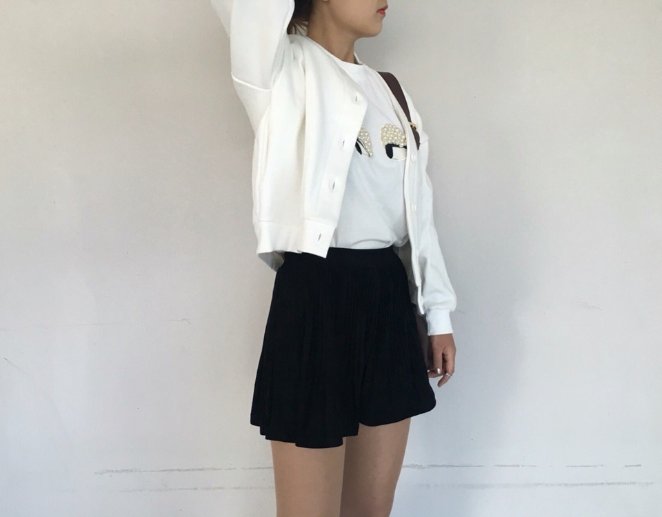 Bloom Pleat Pleated Mini Skirt Tax Suede Tweed Coo