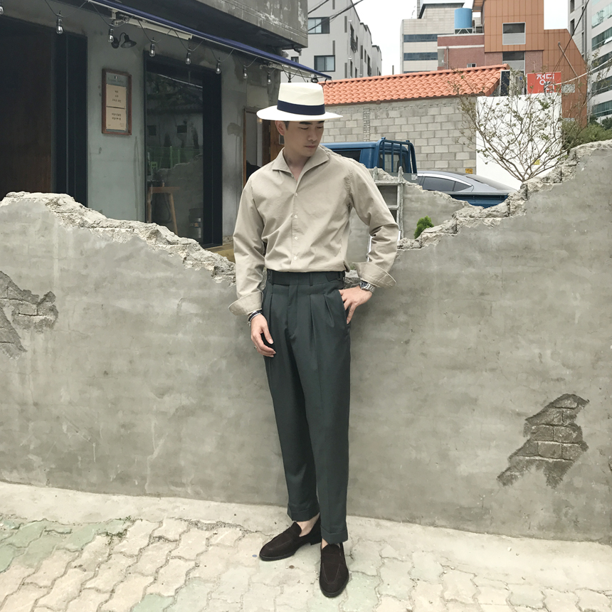 New Men's Pants lapel Gurka Slacks Pants Pants 