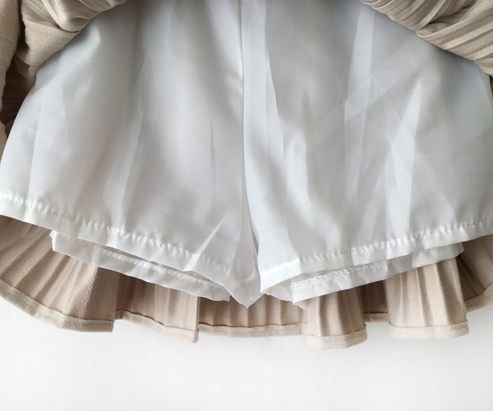 Bloom Pleat Pleated Mini Skirt Tax Suede Tweed Coo