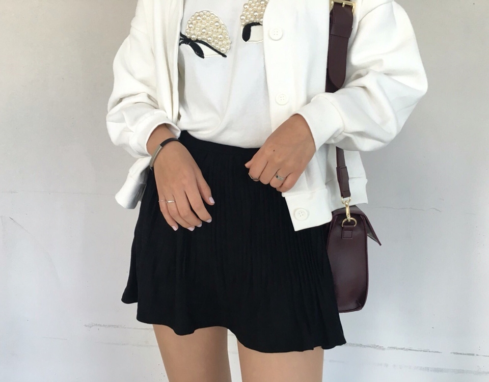 Bloom Pleat Pleated Mini Skirt Tax Suede Tweed Coo