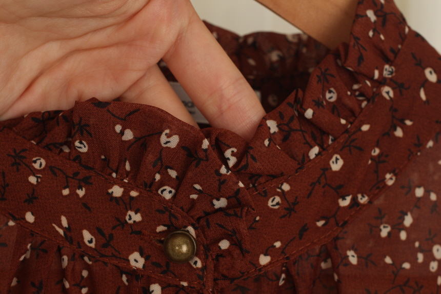 New Women Dress Flower Chiffon Autumn Long Dress R