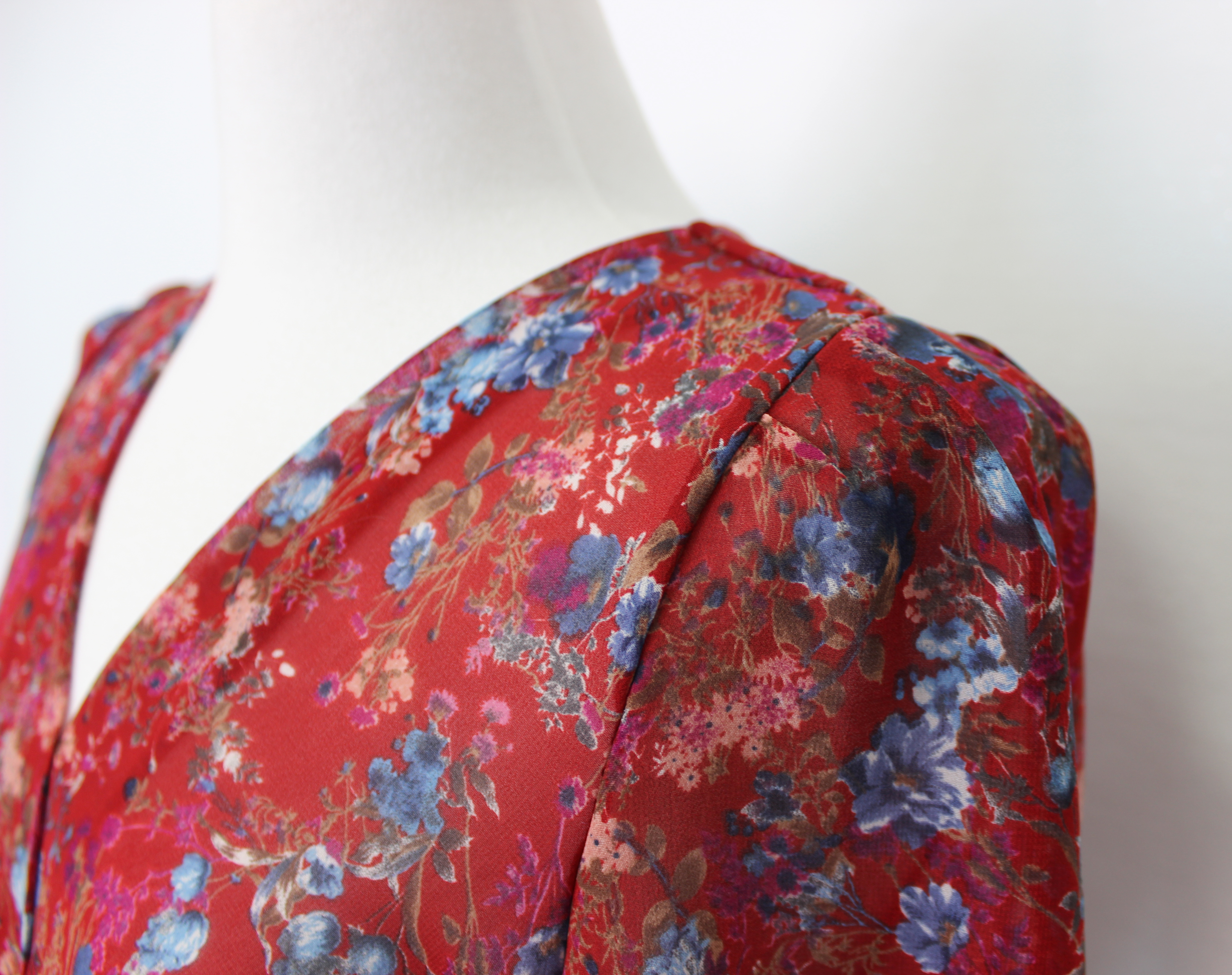 Guest Chiffon Flower Wrap Long Dress Red, Black, B