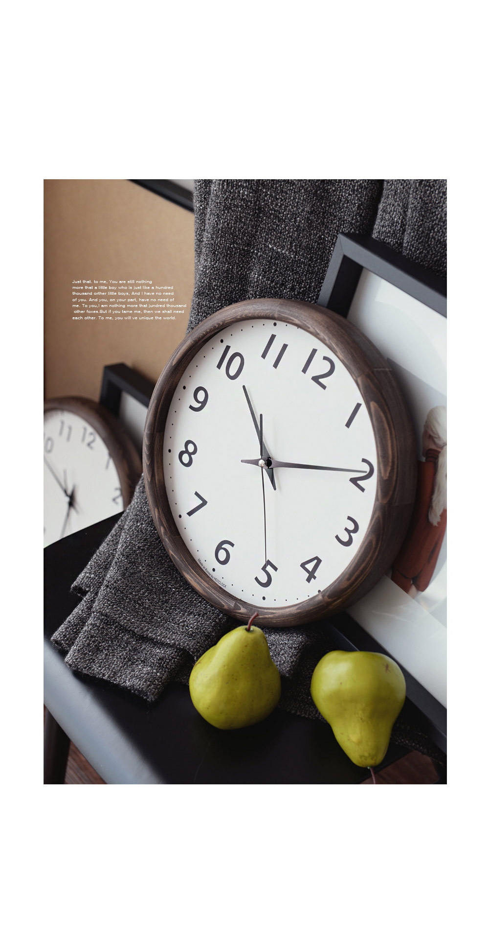 Modern Wooden Round Quiet Wall Clock Living Room O