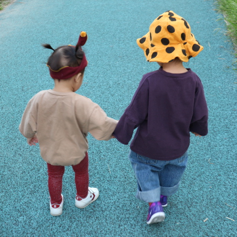 Toddler dotted cap red, yellow, white, green Child