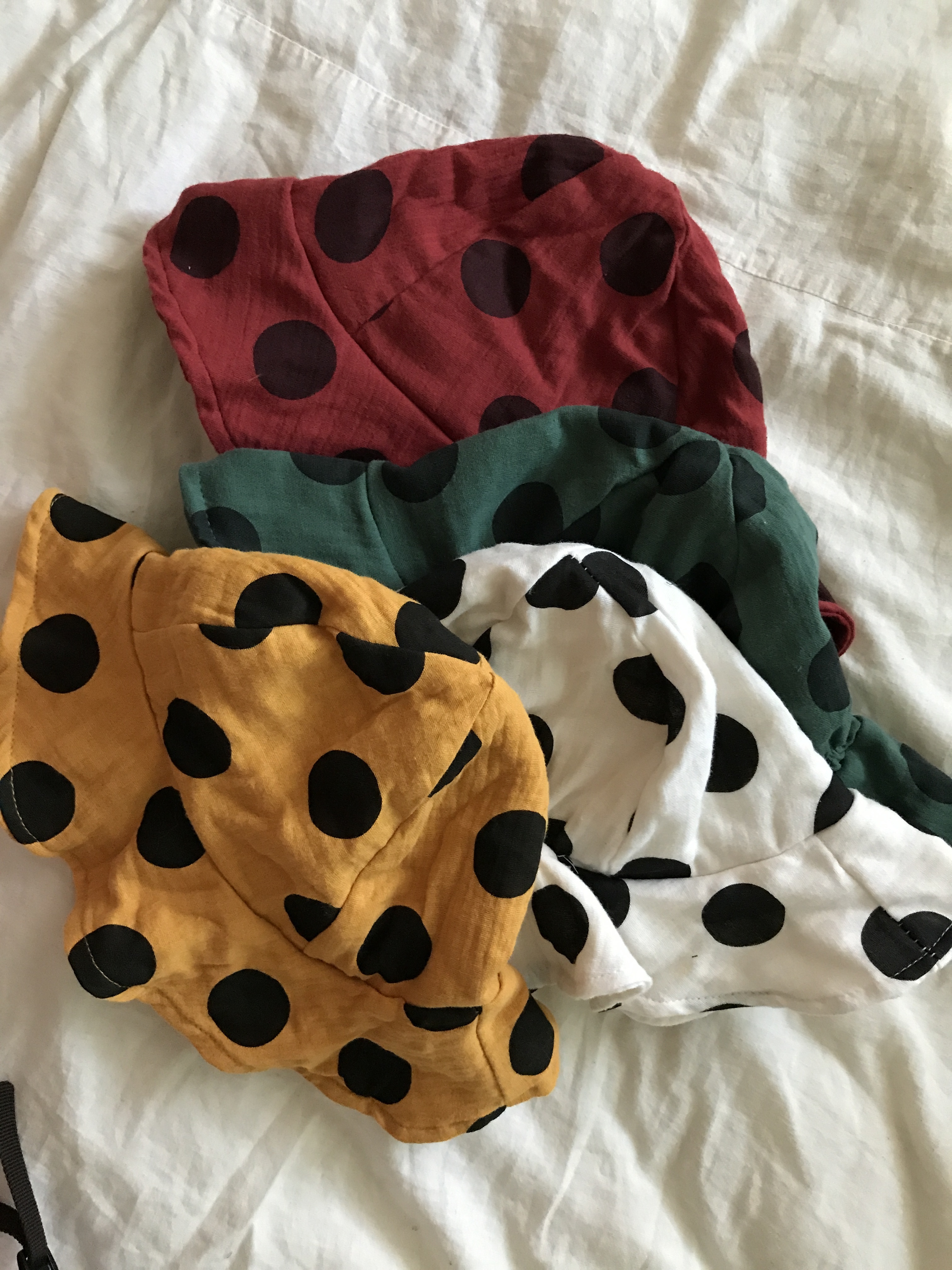 Toddler dotted cap red, yellow, white, green Child