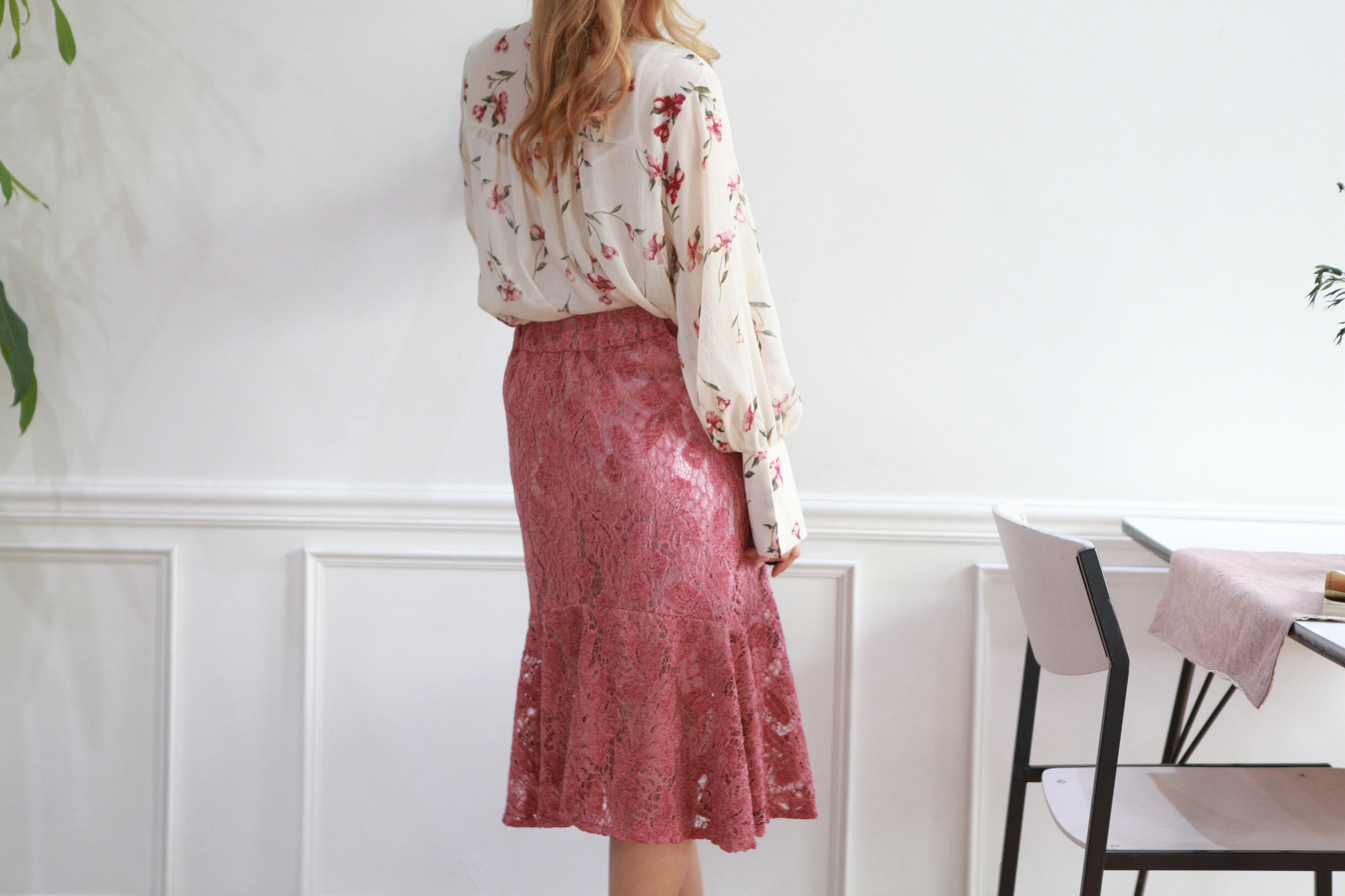 Wedding look frills chiffon flower blouse ribbon g