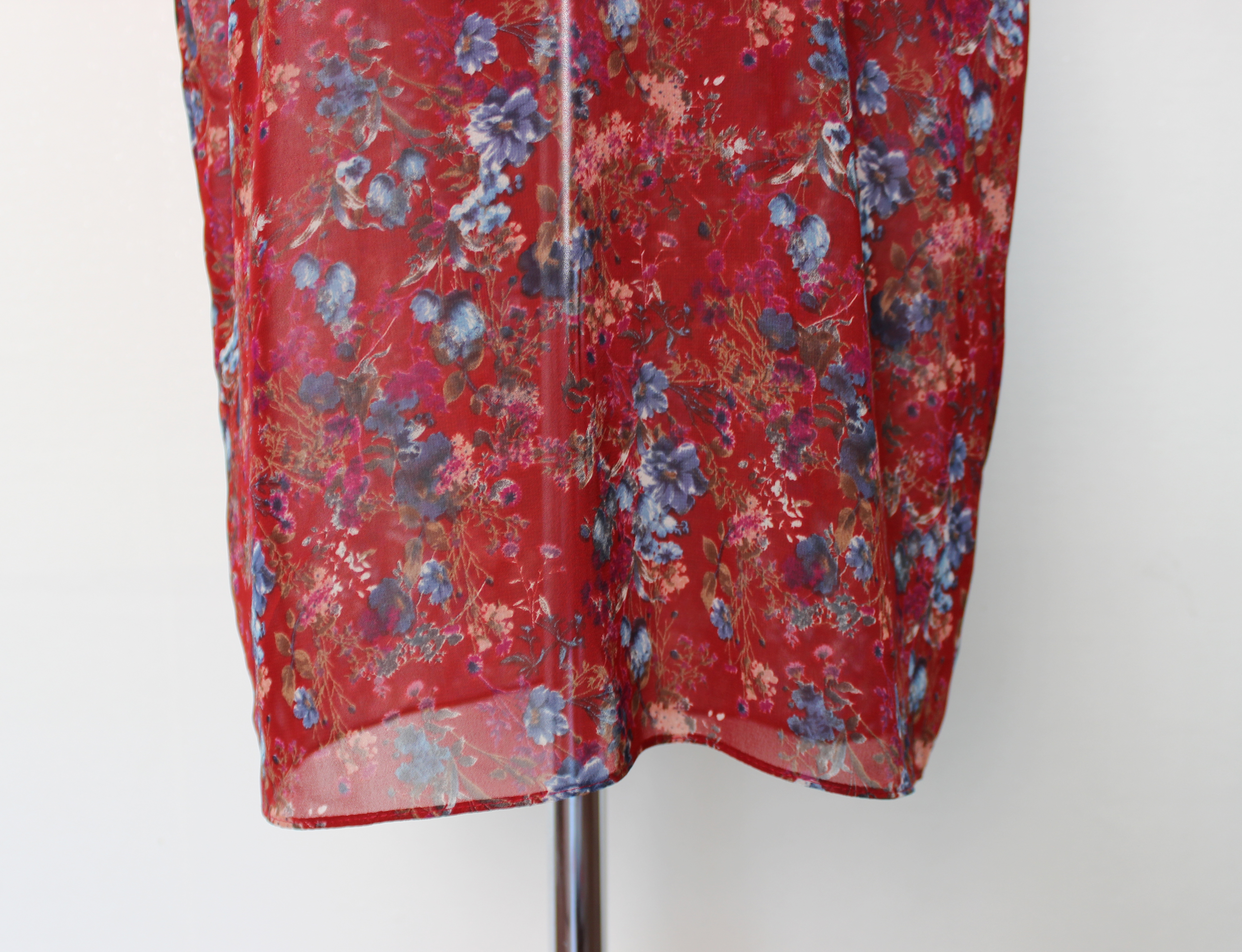 Guest Chiffon Flower Wrap Long Dress Red, Black, B