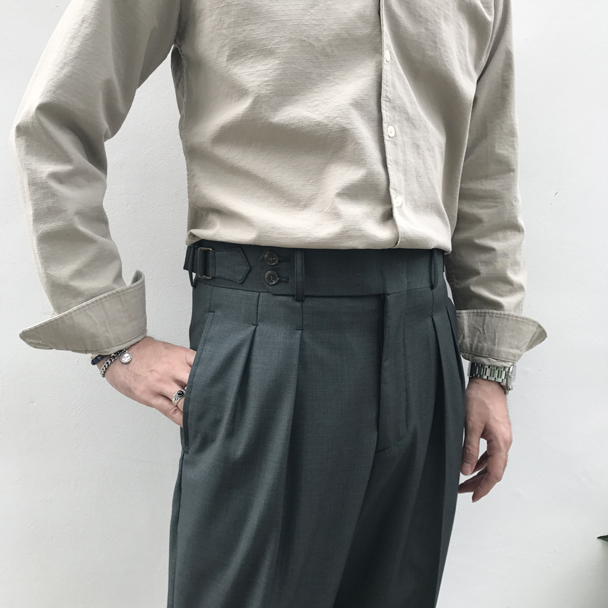 New Men's Pants lapel Gurka Slacks Pants Pants 