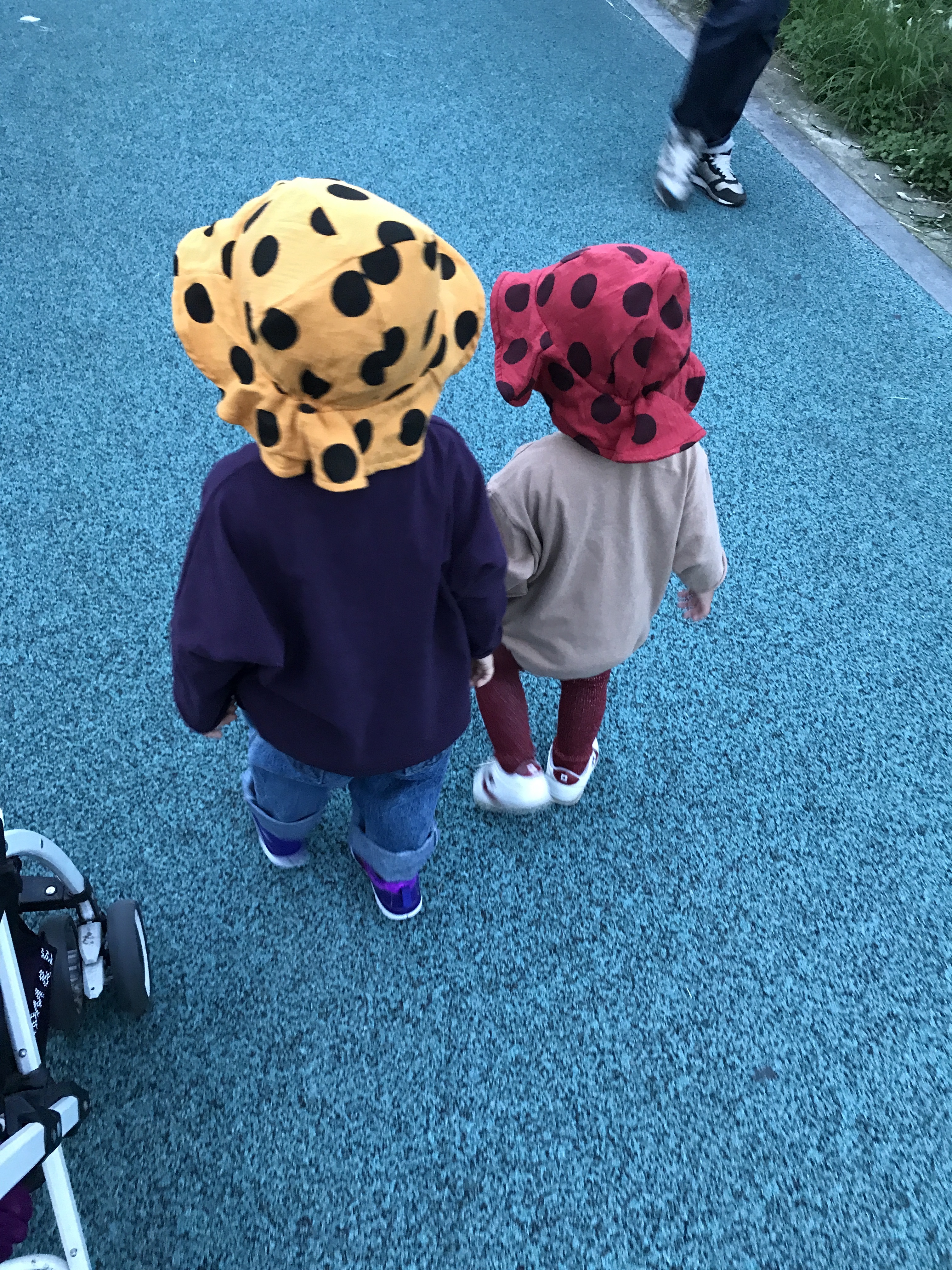 Toddler dotted cap red, yellow, white, green Child