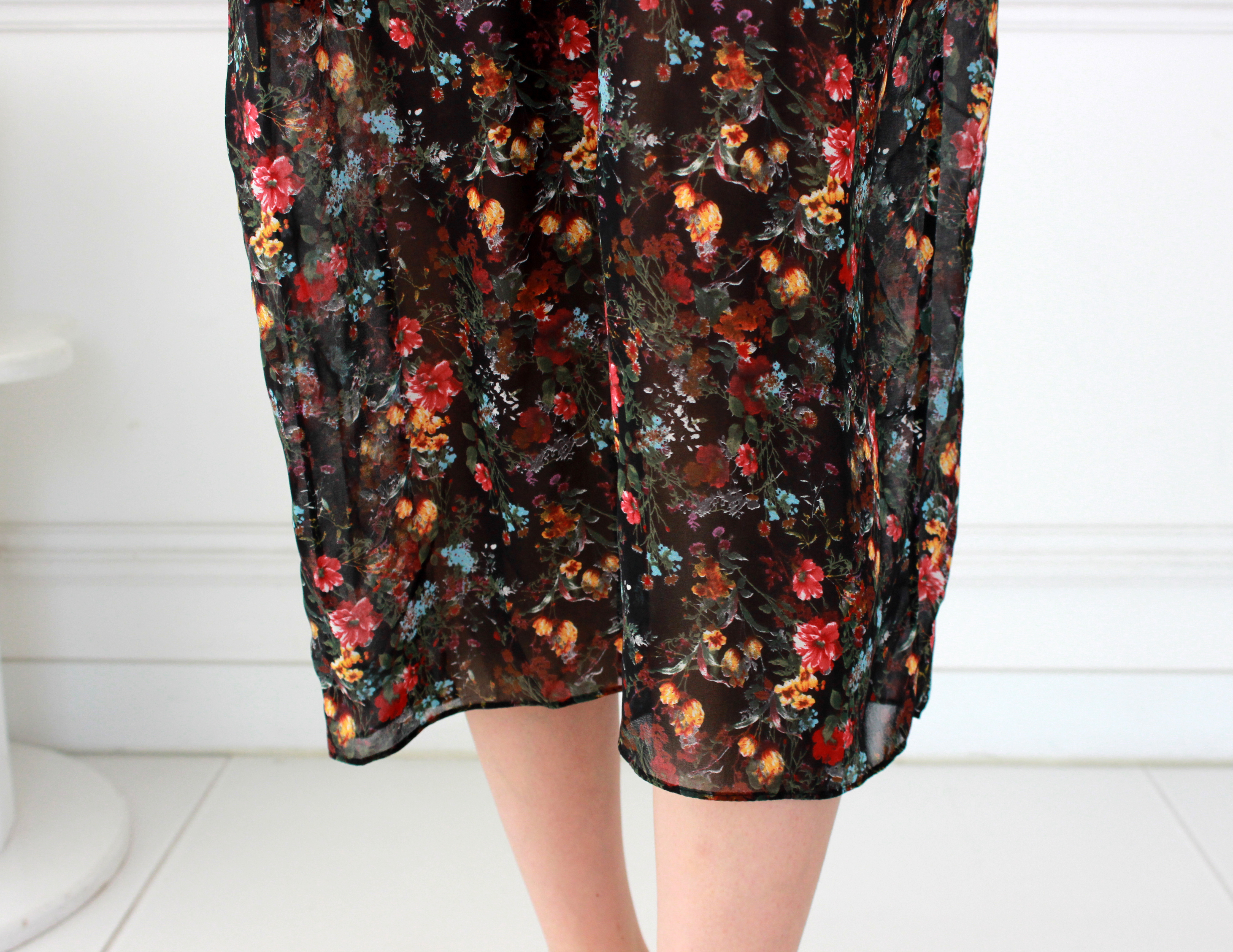 Guest Chiffon Flower Wrap Long Dress Red, Black, B