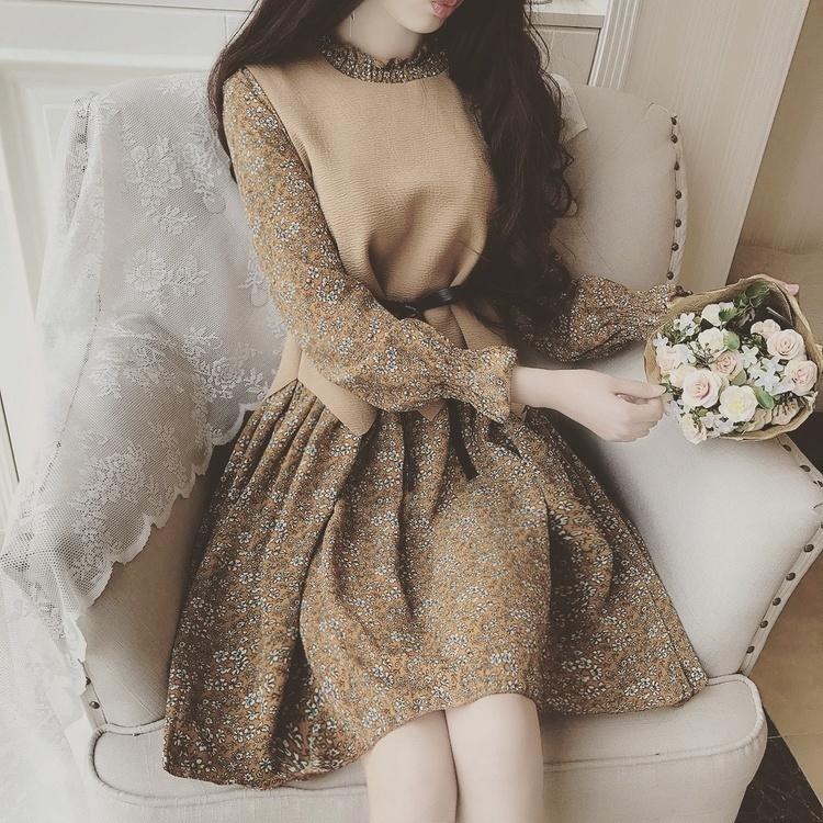 Waist Chiffon Dress One-Piece Green Keen Girl Cody