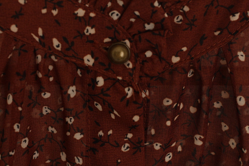 New Women Dress Flower Chiffon Autumn Long Dress R