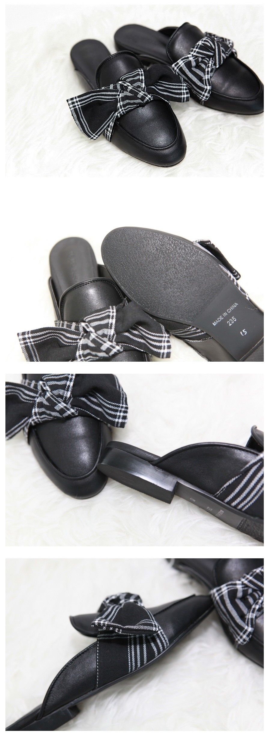 New Ribbon Check Blouse 2.5 Women's Slippers Co