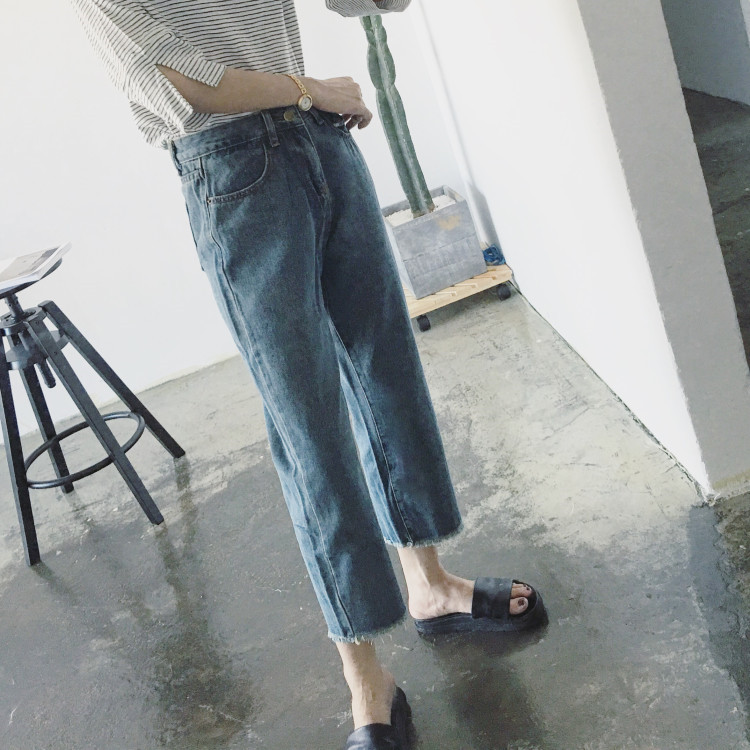 Women Jeans Pants Date high waist 9 pants denim wi