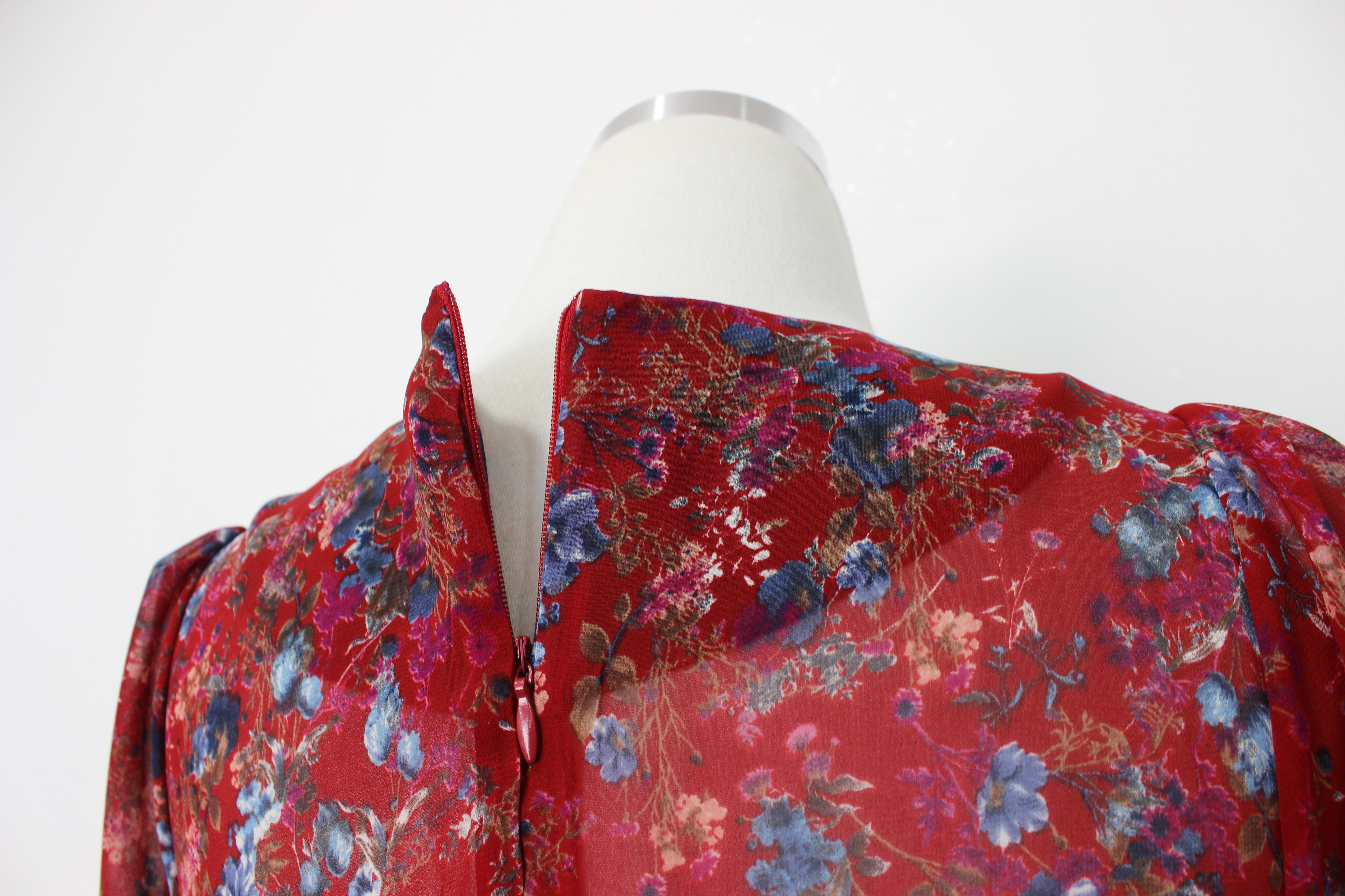 Guest Chiffon Flower Wrap Long Dress Red, Black, B