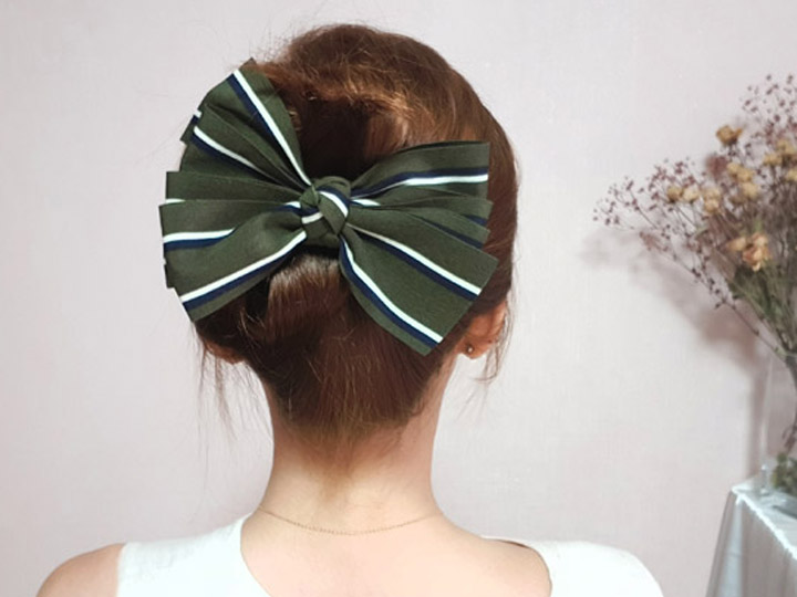 Handmade hairpin striped hairpin autumn king ribbo