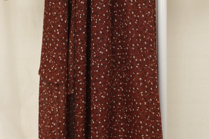 New Women Dress Flower Chiffon Autumn Long Dress R