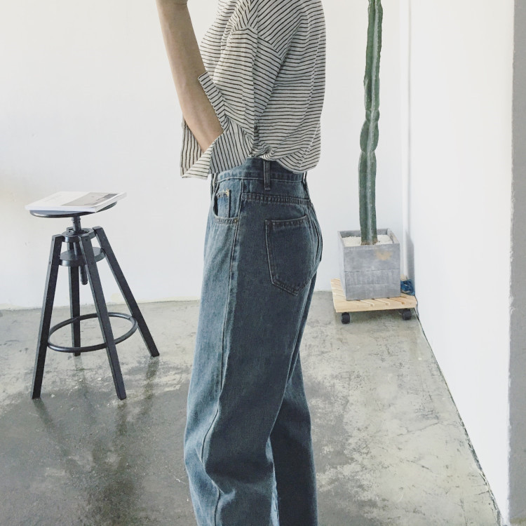 Women Jeans Pants Date high waist 9 pants denim wi