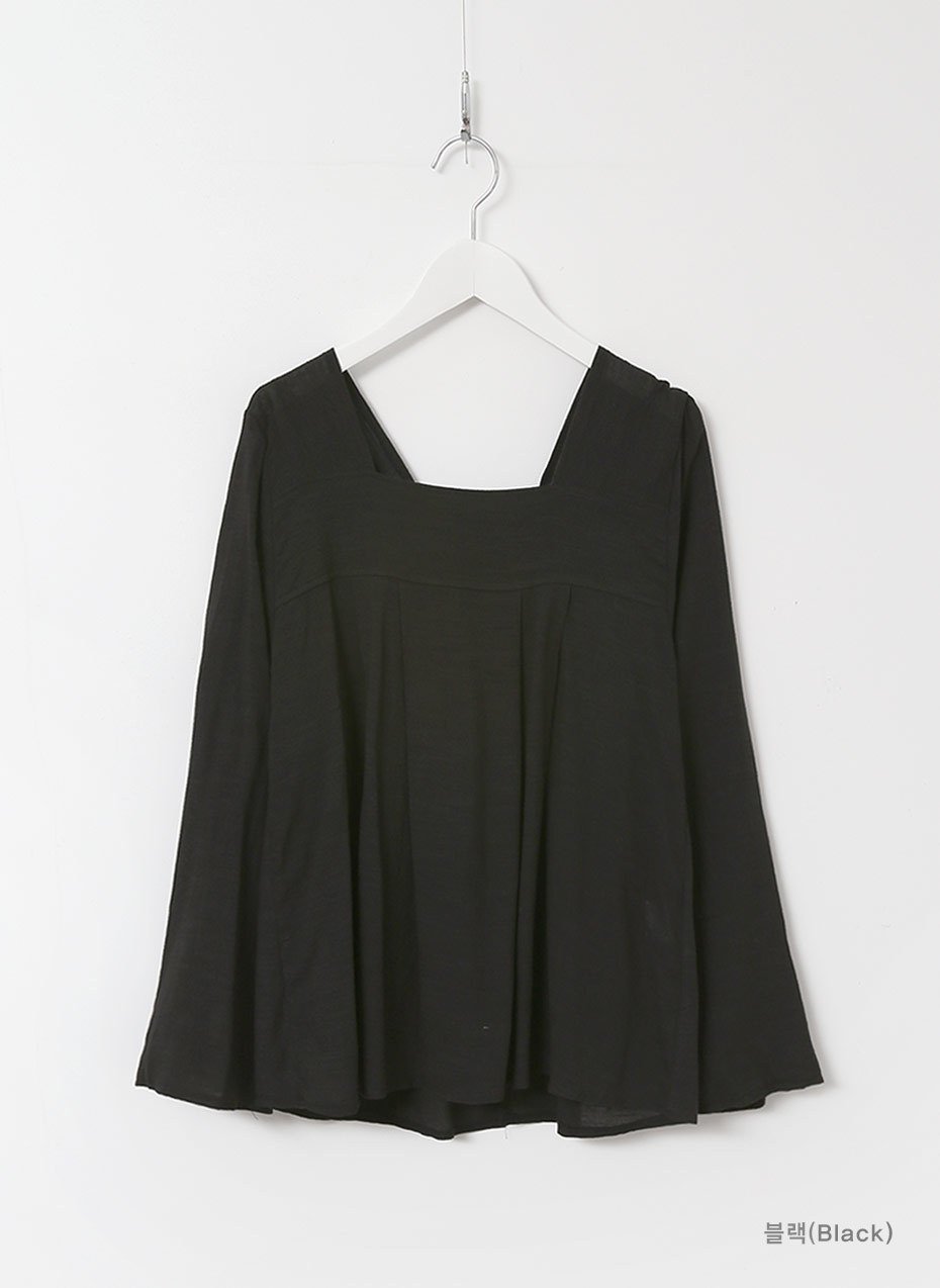 NEW FASHION LADY GIRL Blouse Square Neck Pleated B