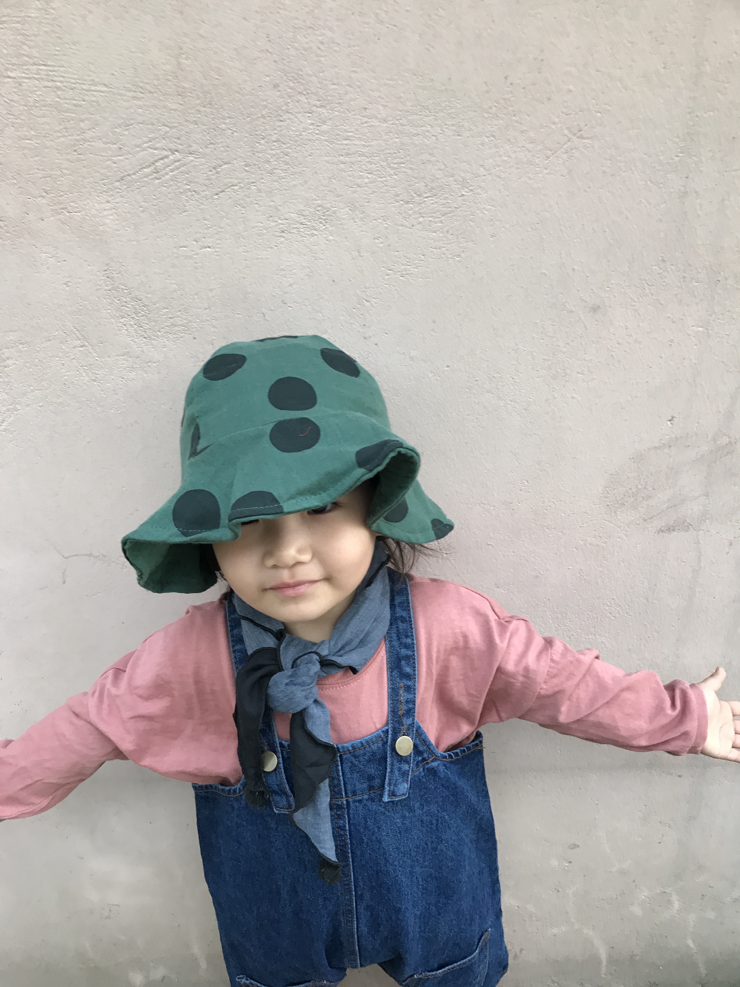 Toddler dotted cap red, yellow, white, green Child