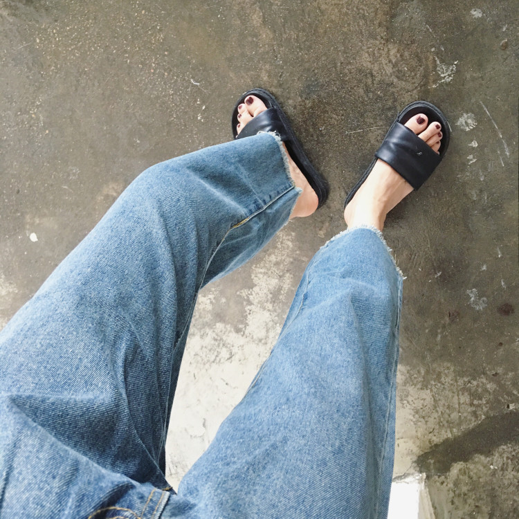 Women Jeans Pants Date high waist 9 pants denim wi