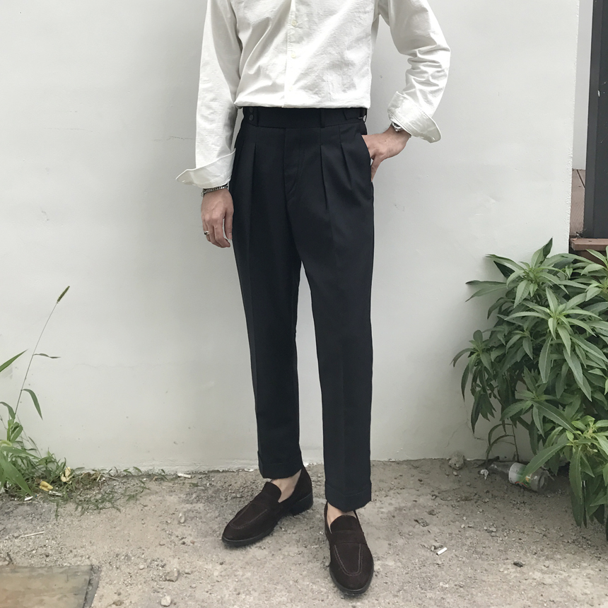 New Men's Pants lapel Gurka Slacks Pants Pants 