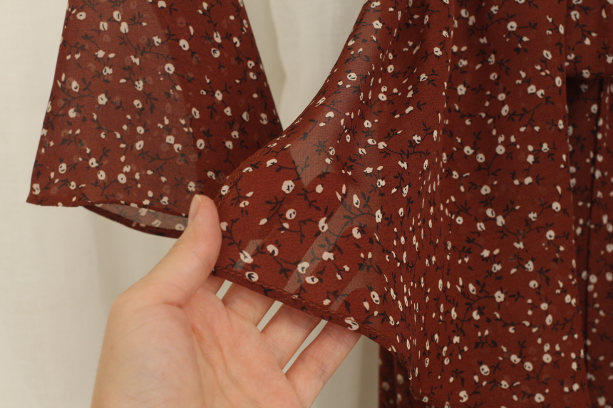 New Women Dress Flower Chiffon Autumn Long Dress R