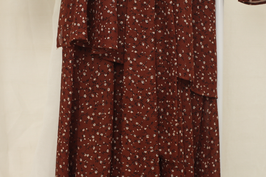 New Women Dress Flower Chiffon Autumn Long Dress R