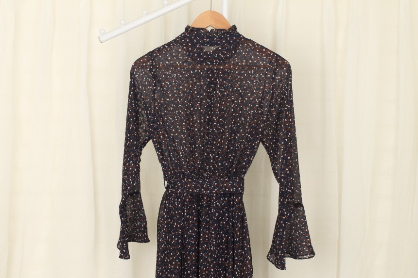 New Women Dress Flower Chiffon Autumn Long Dress R