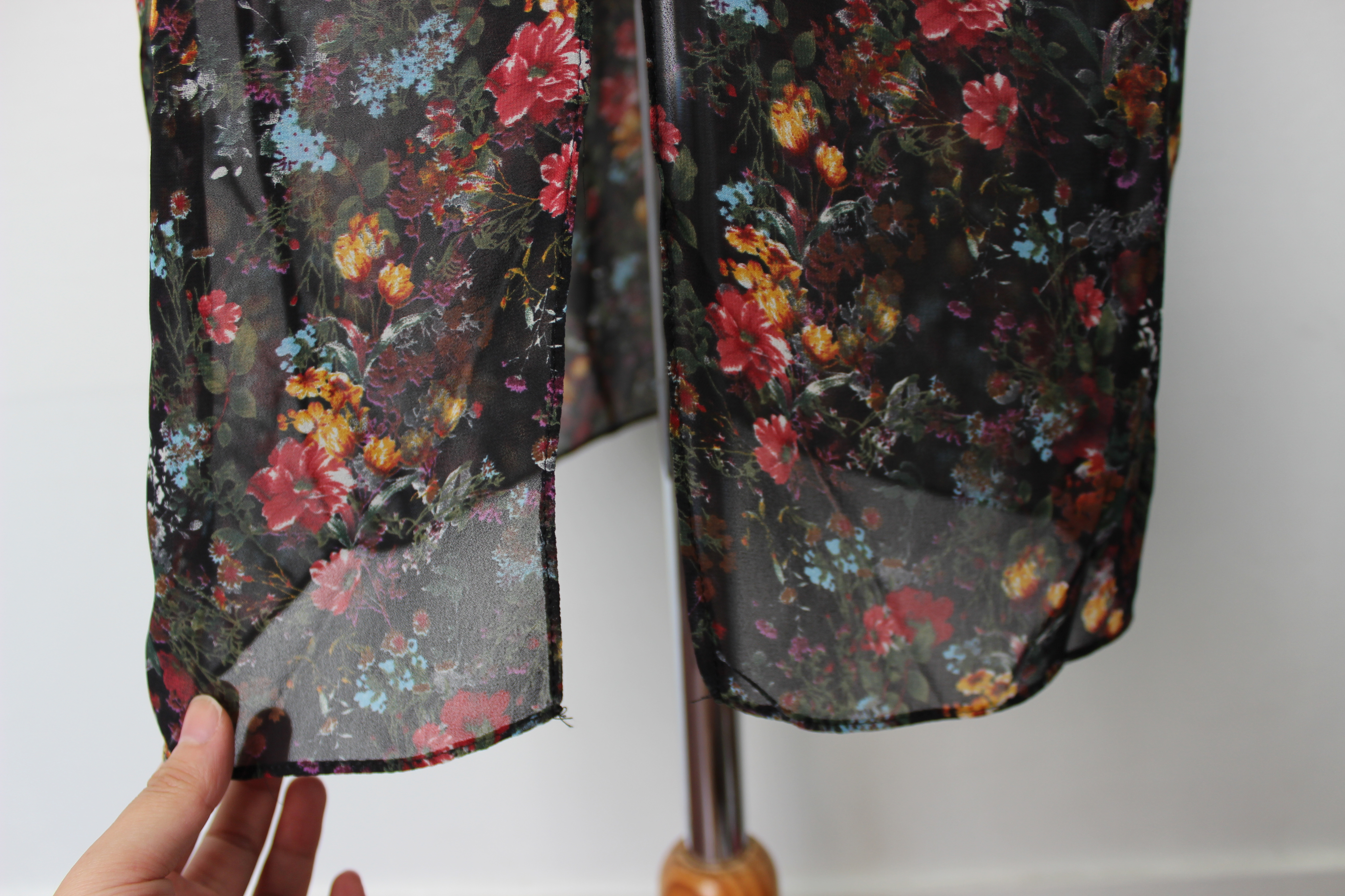 Guest Chiffon Flower Wrap Long Dress Red, Black, B