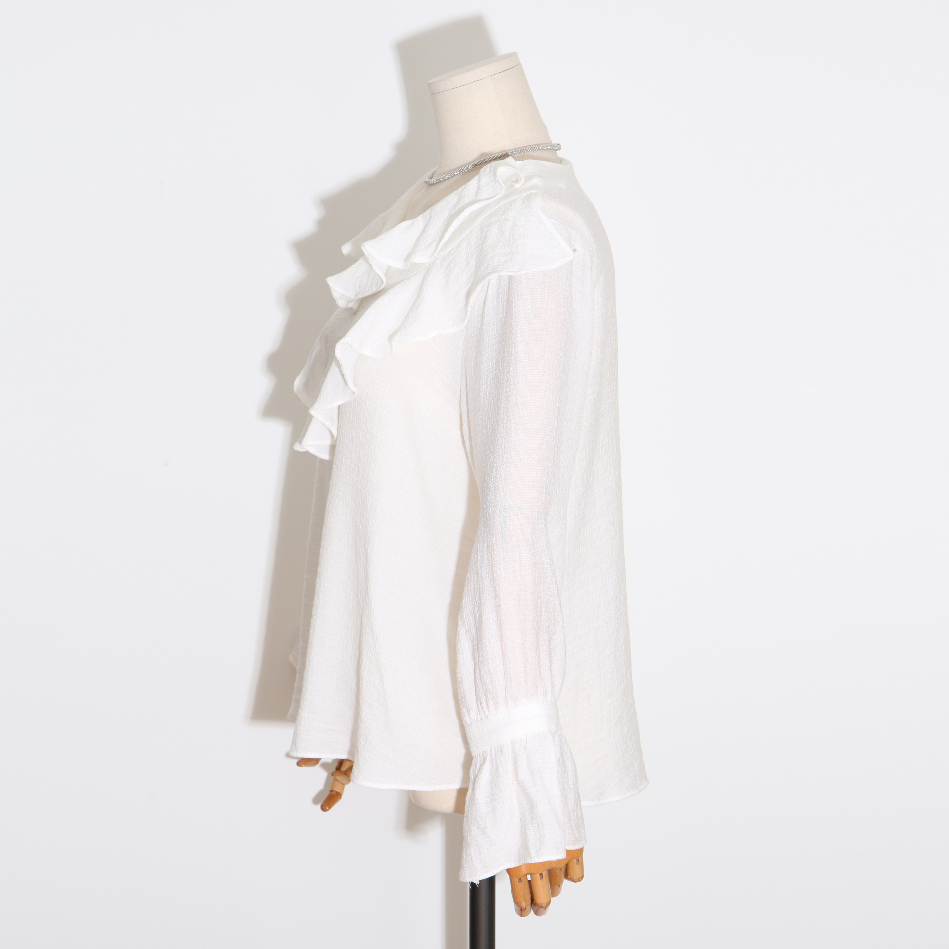 Wedding look frills chiffon flower blouse ribbon g