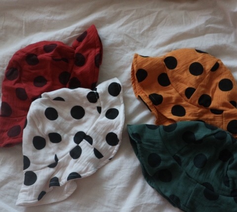 Toddler dotted cap red, yellow, white, green Child