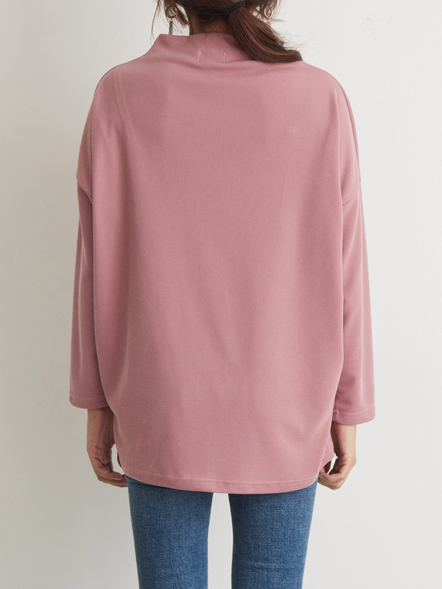 Half Neck Polar Long Sleeve Box T-shirt Women's