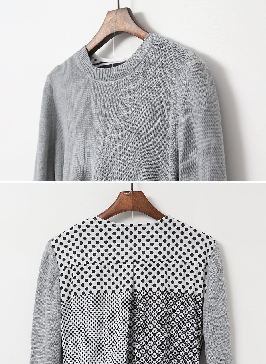 20s to 30s Premium Jein Knit Chiffon Long Dress On