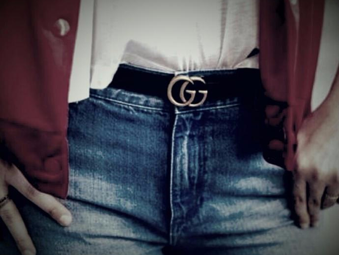 Antique 17 FW GG Cowhide Belt Stylish style Stylis
