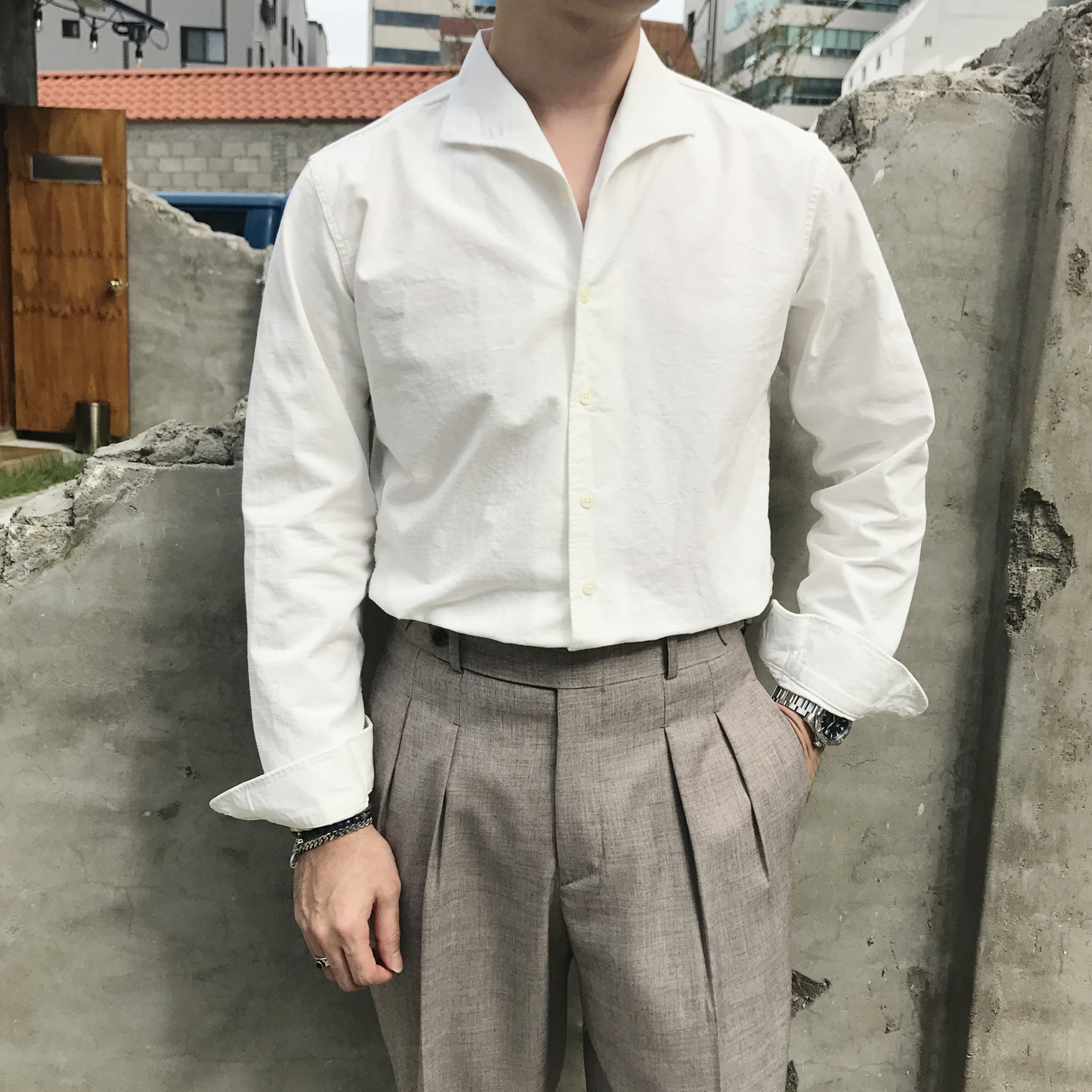New Men's Pants lapel Gurka Slacks Pants Pants 