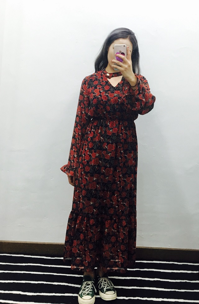 Choker Chiffon Long One Piece Sand Glass Autumn An