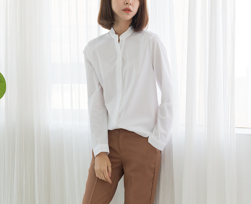 Needle nose span white shirt blouse three species 