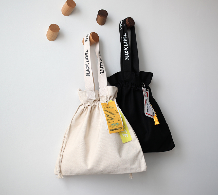 NEW ECO BAG Black Label Aboeba Eco Bag Back Canvas