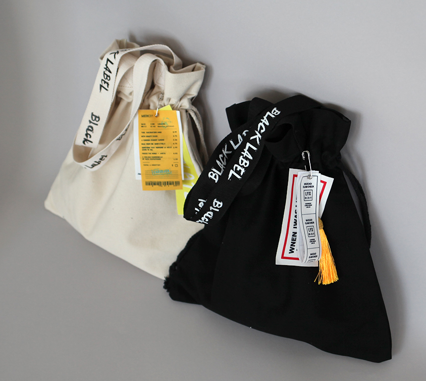 NEW ECO BAG Black Label Aboeba Eco Bag Back Canvas