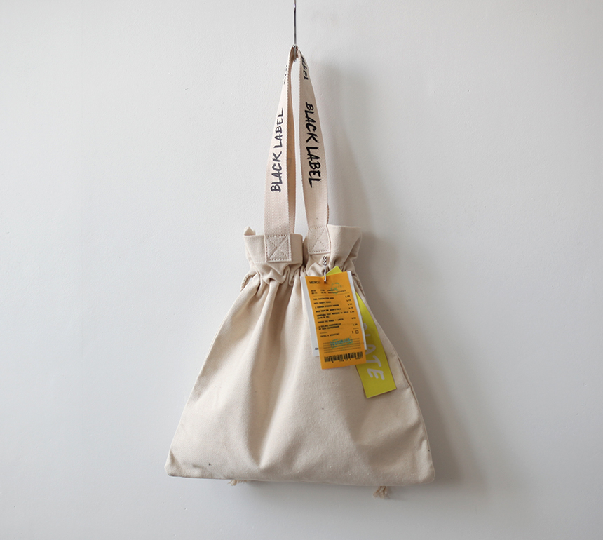 NEW ECO BAG Black Label Aboeba Eco Bag Back Canvas