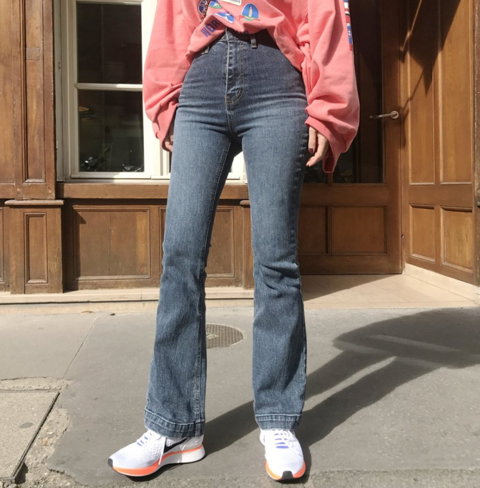 Women Jeans Pants Dark Boots Cut Denim Pants Squar