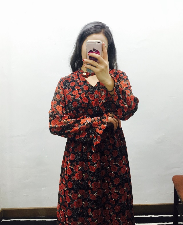 Choker Chiffon Long One Piece Sand Glass Autumn An