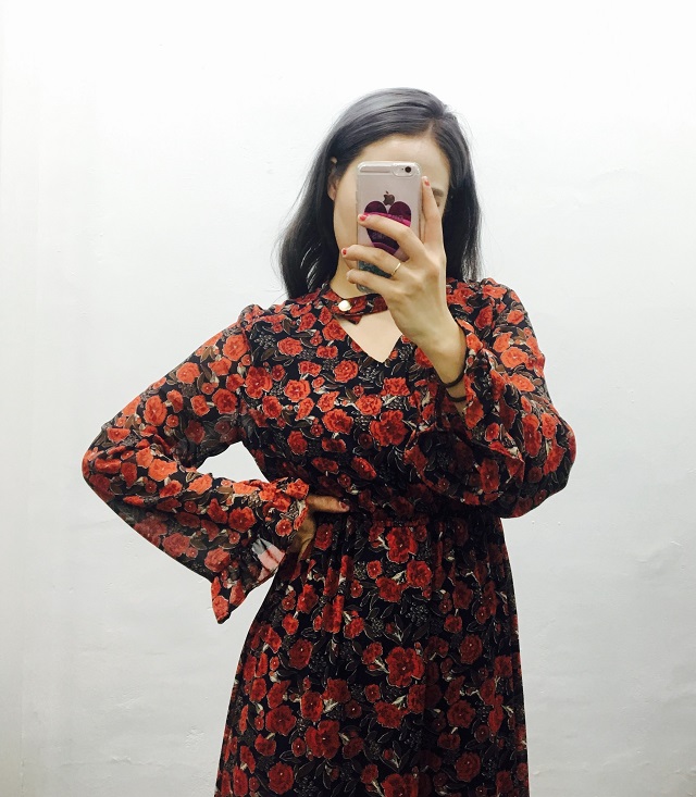 Choker Chiffon Long One Piece Sand Glass Autumn An