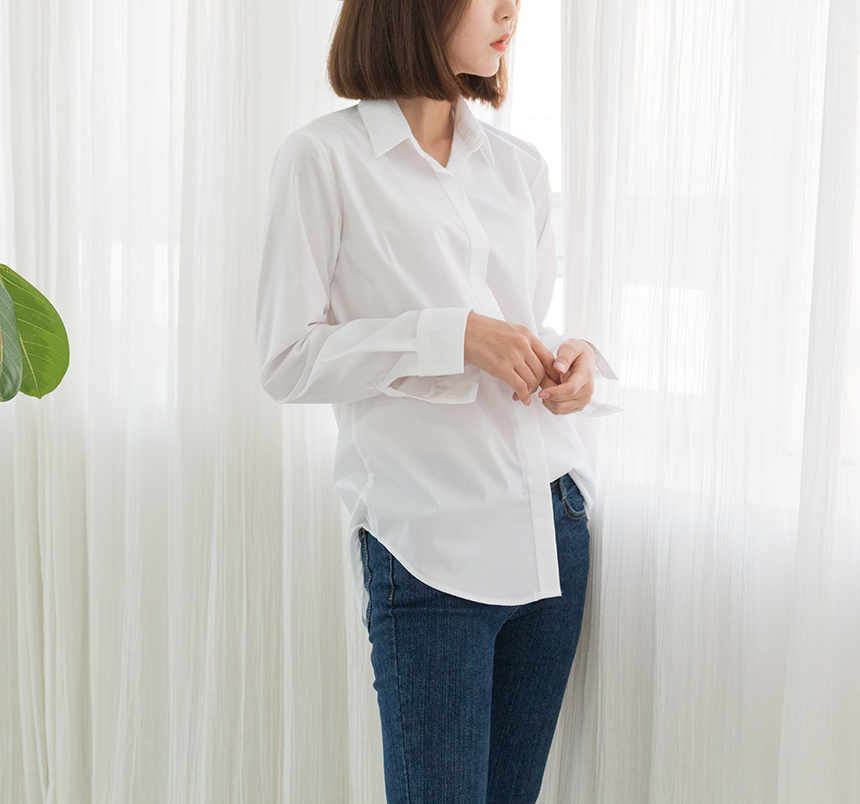 Needle nose span white shirt blouse three species 